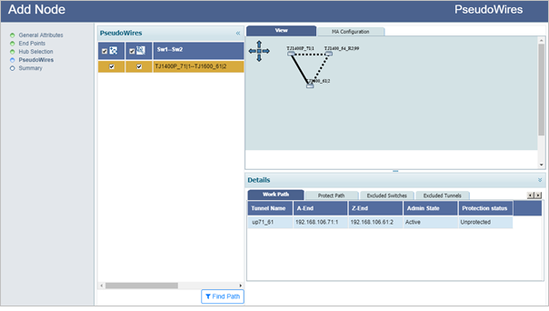 Add Switch (PseudoWires- Auto Path)