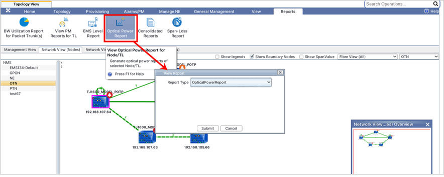 Optical Power Reports- Nodes/TLs