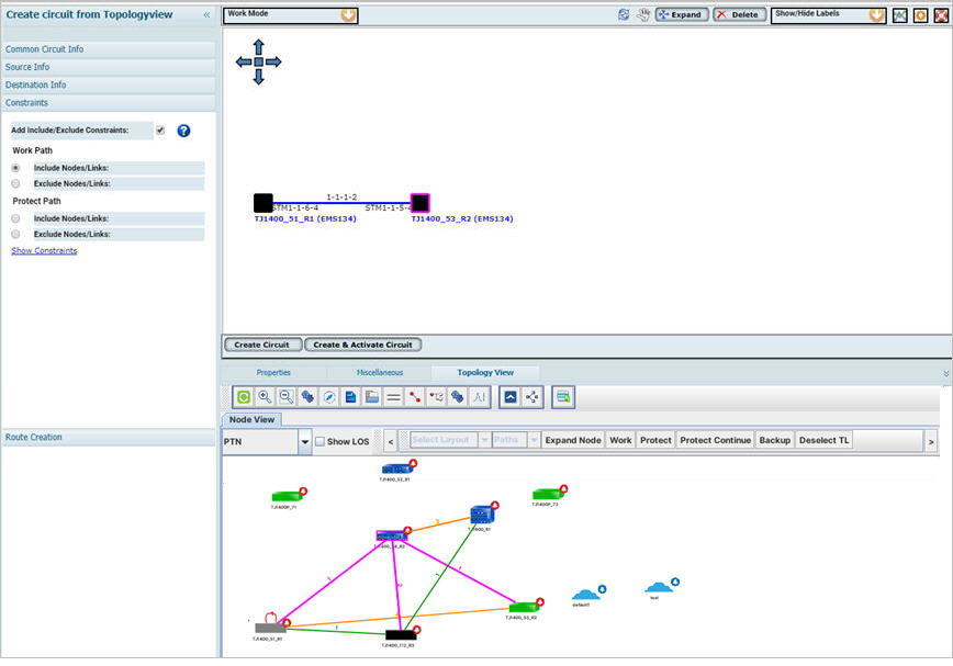 Create Circuit from Topology View - Constraints