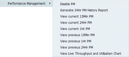 Performance Management menu options