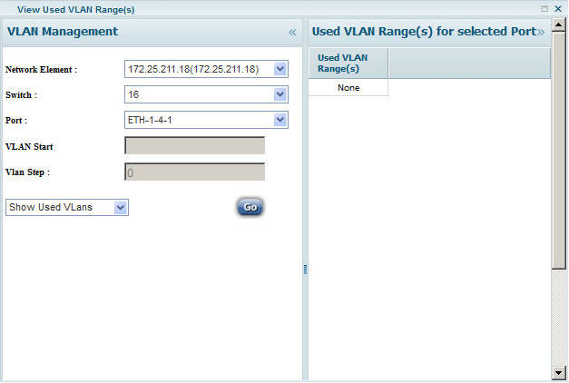 View Used VLAN Range(s) window