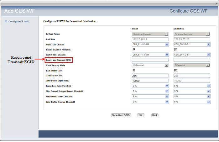 Configure CESIWF for Source & Destination