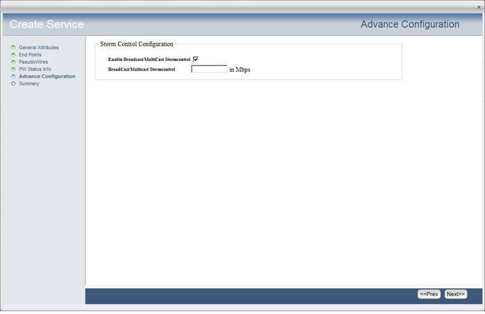 Create Service- Step 5 (Advanced Configuration)ELAN_PWSM