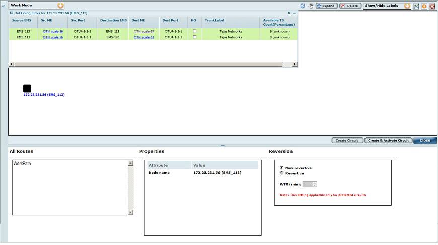 OTN Circuit Creation- TL selection