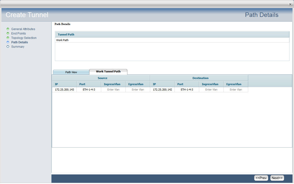 Create Tunnel- Step 4 (Path Details window- Path View and Tunnel Path)