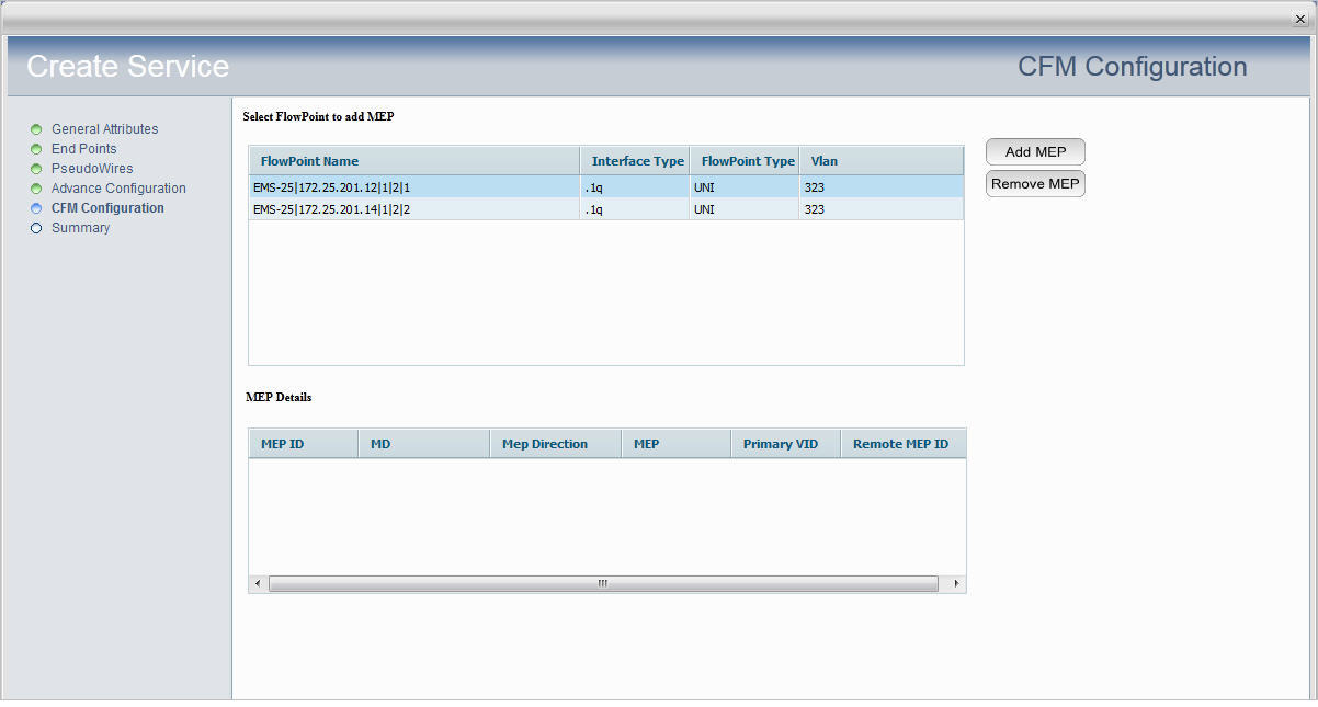 Create .1q_.1ad Service- Step 5 (CFM Configuration)