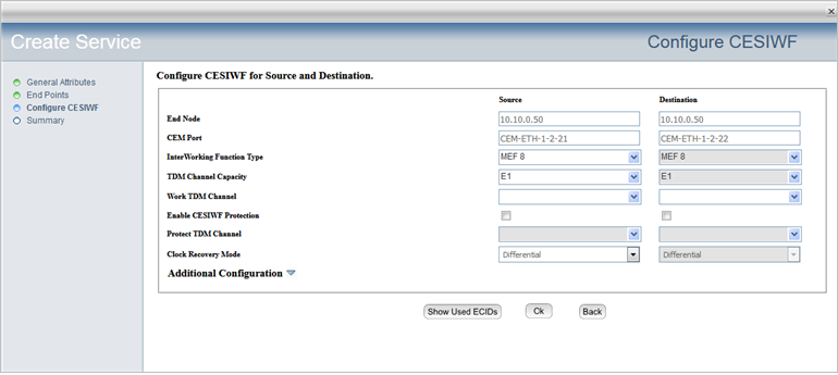 Configure CESIWF for Source and Destination