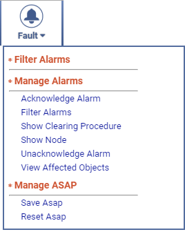 Fault menu
