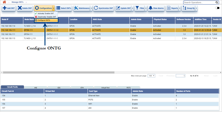 ONT configuration for VOIP