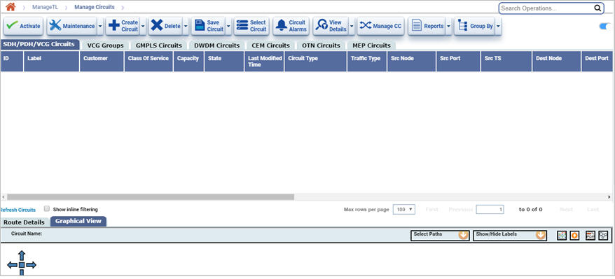 Manage Circuits through Manage TL page