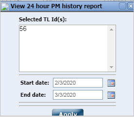 View 24 hour PM history report window