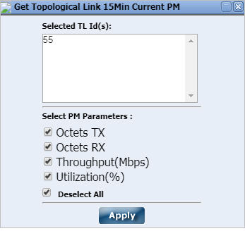 Get Topological Link History PM window