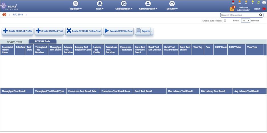 Manage RFC 2544 Profiles- RFC2544 Tests