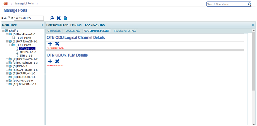 ODU Channel and ODUk TCM Details