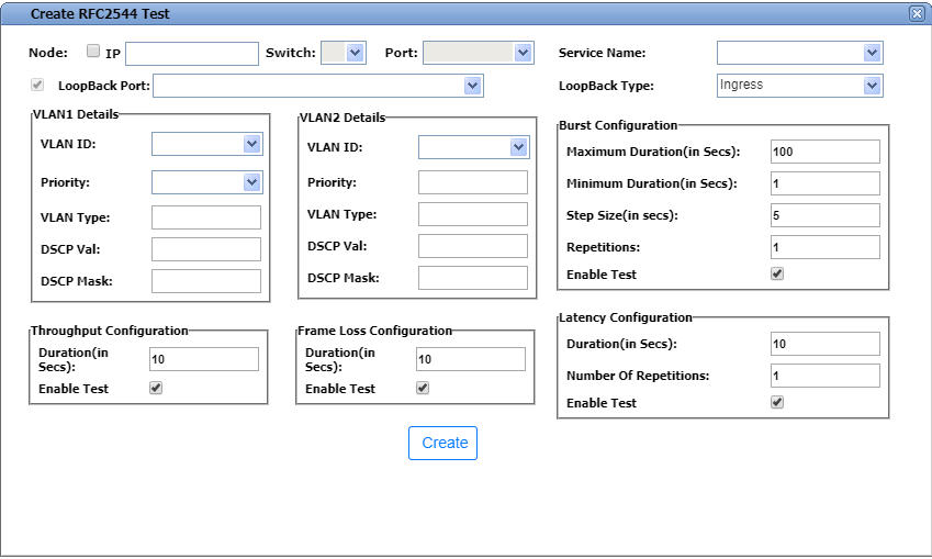 Create RFC2544 Test