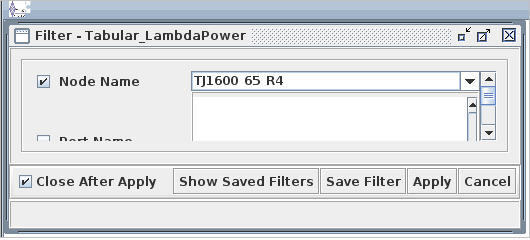 Filter Tabular Lambda Power