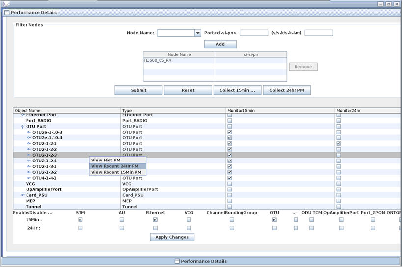 Performance Monitoring on OTU4