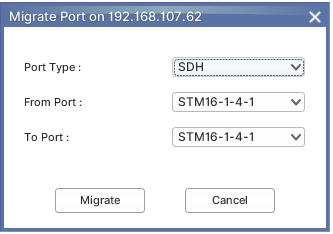 Migrate Port on VNE-Node window