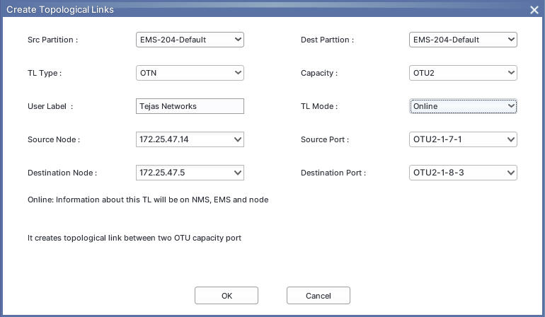 Create Toplogical Links- OTN