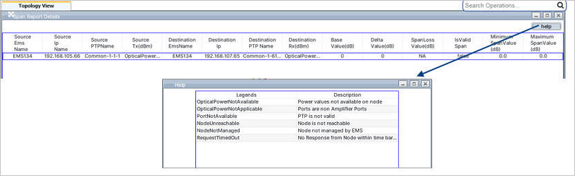 Span Report Details and Help window