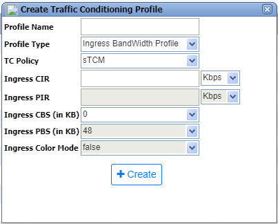 Create Traffic Conditioning Profile window