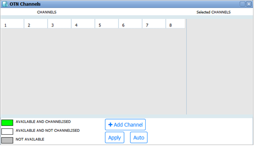 OTN Channels window- OTU2 Port