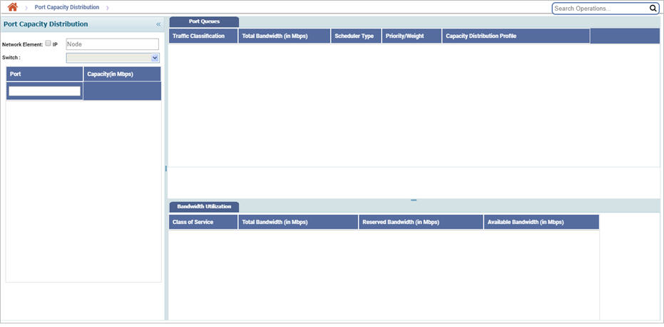 Port Capacity Distribution page