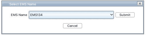 Select EMS Name window