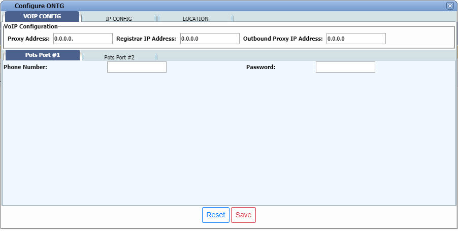 Configure ONTG- Step 1 (VoIP Config)