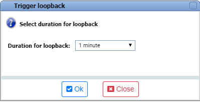 ONT Ethernet port loopback - Trigger Window