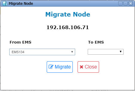 Migrate Node window