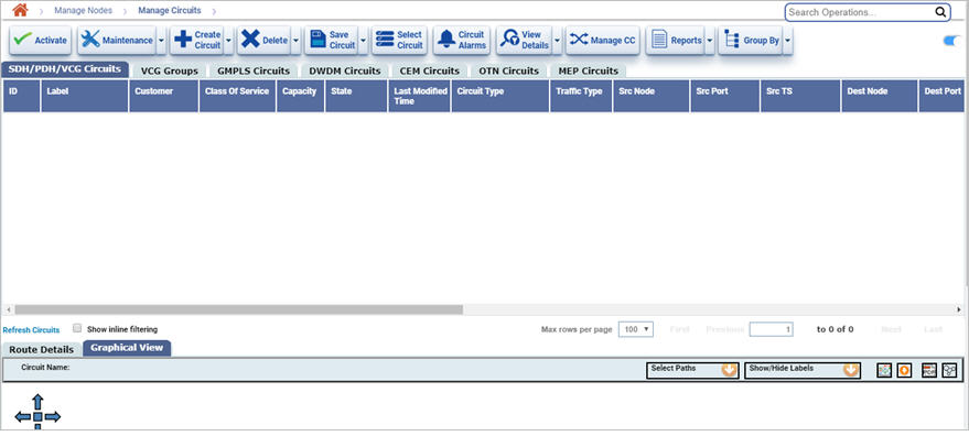 View Circuit from Manage Nodes option