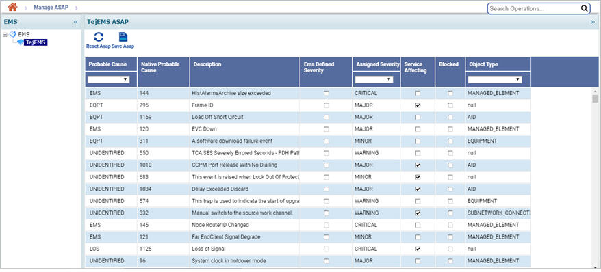 Manage ASAP page