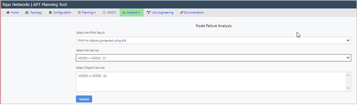 Node failure analysis with disjoint services