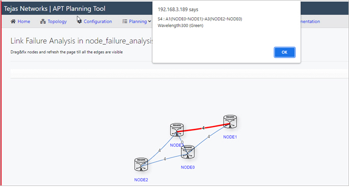 Service selection for link failure analysis without disjoint service