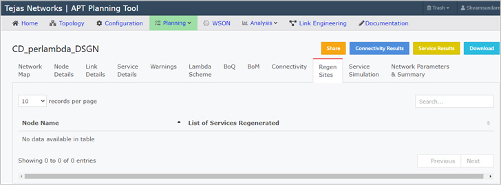 Network Design-Regen sites