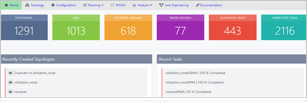 Home page for APT planning tool