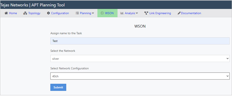 WSON input page