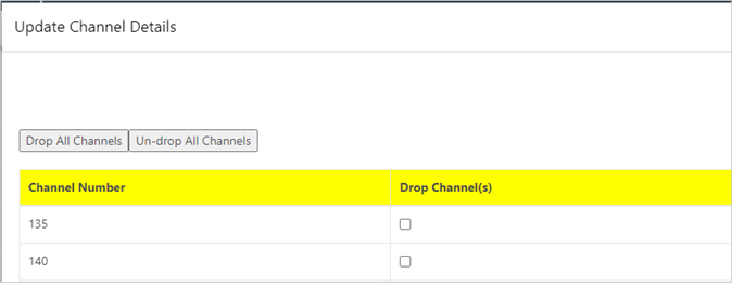 Lambdas configured on a ROADM for manual link design drop direction