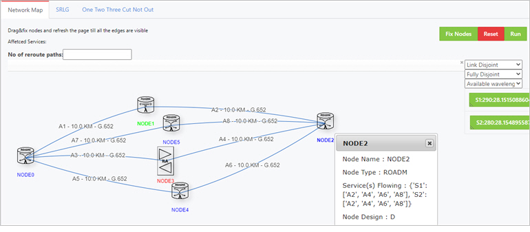 Page showing node details on network map